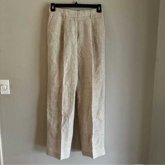 Reformation Alex Linen Mid Rise Pants NWOT Size 4 - Picture 5 of 11